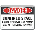 Decal,Danger Confined Space,14 x 10", LCU4-0689-NA_14X10