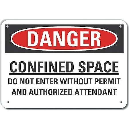 Decal,Danger Confined Space,14 x 10", LCU4-0689-NA_14X10