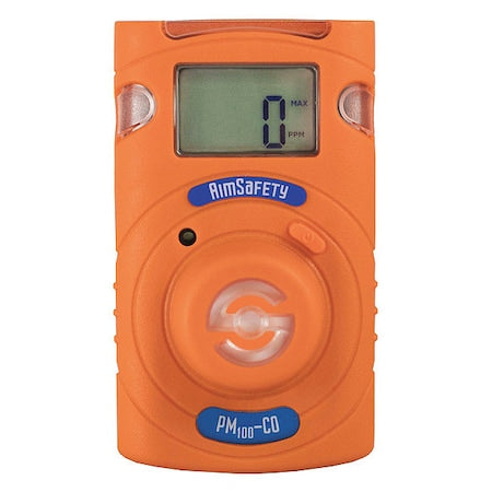 Single-Gas Detector, Audible, Vibrating, Visual, 2 yr Battery Life