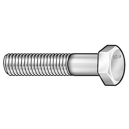 Class 10.9, M24-3.00 Hex Head Cap Screw, Zinc Yellow Steel, 90 mm L