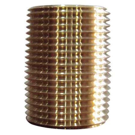 1/2" MNPT x 1-1/8" TBE Brass Close Pipe Nipple PK10