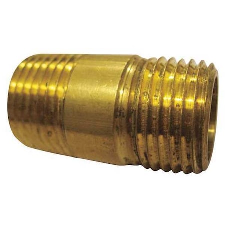 1/2" MNPT x 2" TBE Brass Long Pipe Nipple PK10