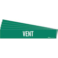 Pipe Marker, Adhesive, White, Vent, PK5, 7296-1-PK