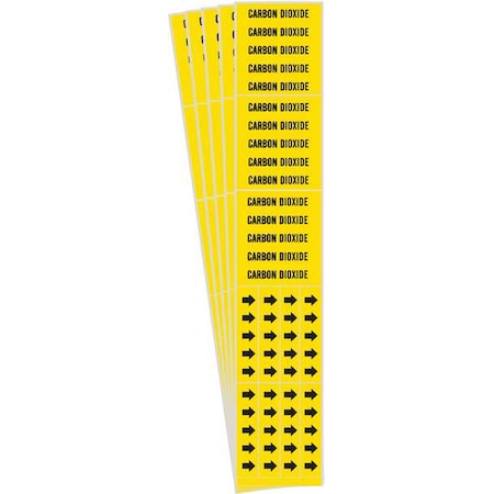 Pipe Marker,Black,Carbon Dioxide,PK5, 7038-3C-PK