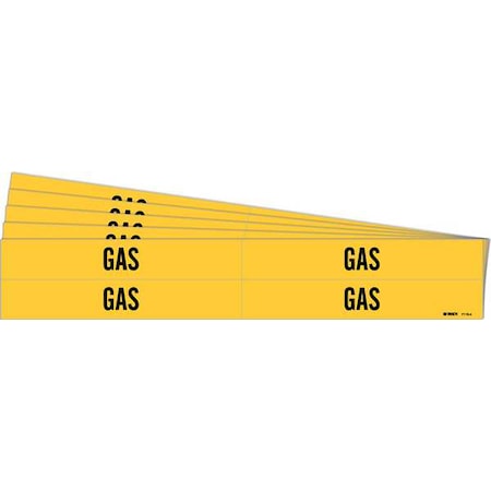 Pipe Marker, Adhesive, Black, Gas, PK5, 7119-4-PK