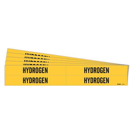 Pipe Marker, Adhesive, Black, Hydrogen, PK5, 7157-4-PK