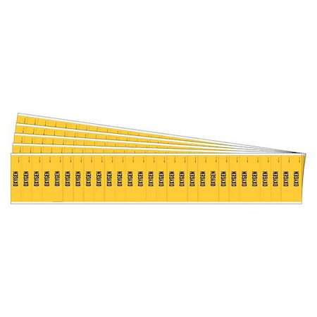 Pipe Marker, Adhesive, Black, Oxygen, PK5, 91955-PK