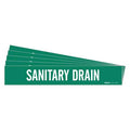 Pipe Marker,White,Sanitary Drain,PK5, 7249-1-PK