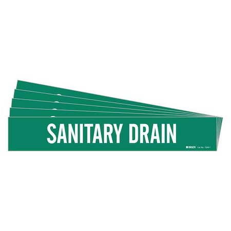 Pipe Marker,White,Sanitary Drain,PK5, 7249-1-PK