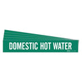 Pipe Marker,White,Domestic Hot Water,PK5