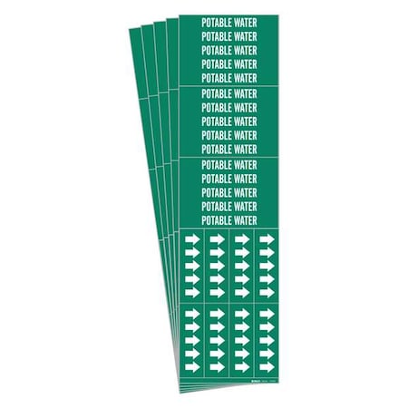 Pipe Marker,Potable Water,PK5, 7219-3C-PK