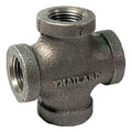 Cross Cross, 3/8" Pipe, FNPT, Malleable Iron, Class 150