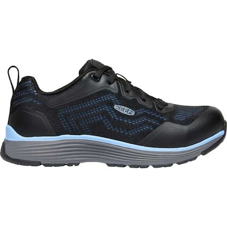 Women's Athletic Shoe, 5 1/2 Mesh Upper, Aluminum Toe, 3 in H, Airy Blue/Black, 1025571