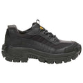Men's Hiker Shoe, Steel Toe, Leather, Mesh Upper, Rubber Outsole, Lace Up, Black, 7 W