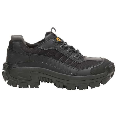 Men's Hiker Shoe, Steel Toe, Leather, Mesh Upper, Rubber Outsole, Lace Up, Black, 7 W