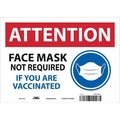 Face Mask Safety Sign, 10 in Height, 14 in Width, Vinyl, Rectangle, English
