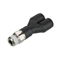 Fractional Push-to-Connect Fitting, Nylon, Black