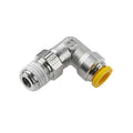 Metric Metal Push-to-Connect Fitting, Brass, Silver
