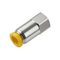 Metric Metal Push-to-Connect Fitting, Brass, Silver