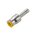 Metric Metal Push-to-Connect Fitting, Brass, Silver