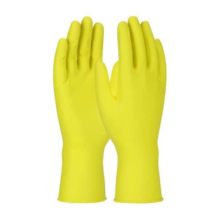 Grippaz Jan San, Disposable Gloves, 6 mil Palm, Nitrile, Powder-Free, S ( 7 ), 48 PK, Yellow