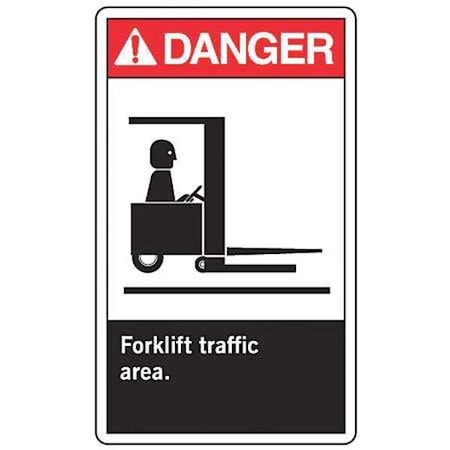 Danger Sign Label, 5 in H, 3 1/2 in W, Vinyl, Vertical Rectangle, English, LVHR001VSP, PK5
