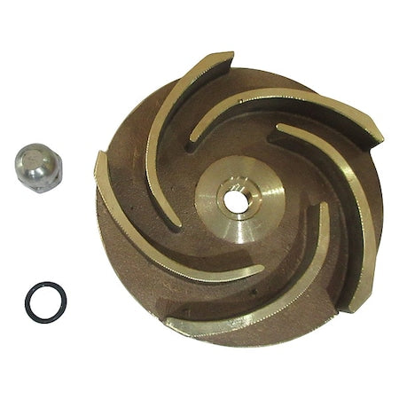 Impeller,3 3/8" Dia,Semi-Open,Bronze