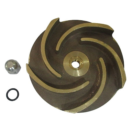 Impeller,3 3/4" Dia,Semi-Open,Bronze