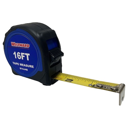 Tape Measure,3/4"x16 ft,Steel,Yellow