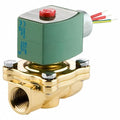 Solenoid Valve, 2-Way, 2-Position, Normally Closed, 3/8 in Pipe Size, 12V DC, High Flow, Brass, NBR