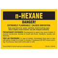 Label, n-HEXANE, Polyester, 5 in W, 3 1/2 in H