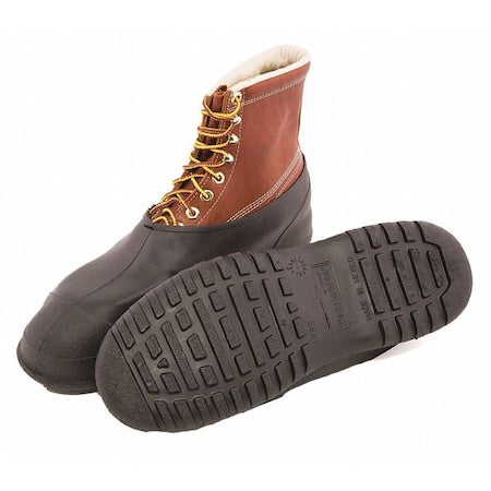 Overshoes, Plain Toe, PVC, 5 in Height, Pull On Closure, Cleated Sole, Black, L