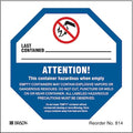Empty Drum Warning Label,4 In. H,PK100