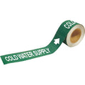 Pipe Marker,Cold Water Supply,1 In.H
