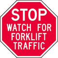 Reflective Lift Truck Traffic Stop Sign, 12 in H, 12 in W,Octagon, English, ST-031-12HA