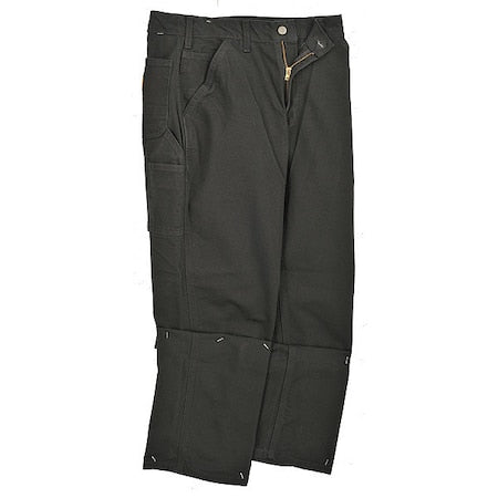 Men's Dungaree Work Pants, 36 in, Black, Cotton