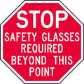 Reflective  Eye  Stop Sign, 6 in W, 6 in H, Aluminum, Red