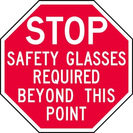 Reflective  Eye  Stop Sign, 6 in W, 6 in H, Aluminum, Red