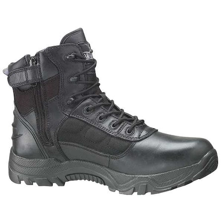 Unisex Work Boot, 10.5 W, Leather and Nylon, 6 in Height, Black