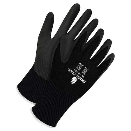 Coated Gloves, NBR, Textured, Palm, Black, XS (6) 1 PR