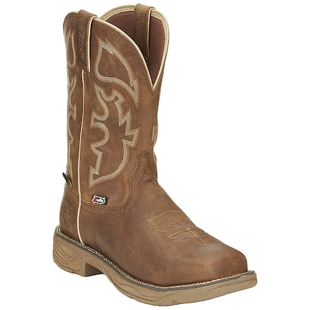 Men's Western Boot, 14 D, Steel Toe, Brown, SE4340