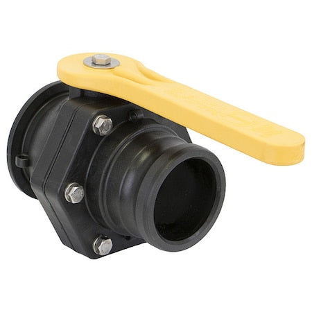 Manual 2-Way Ball Valve,Flange,Polypro
