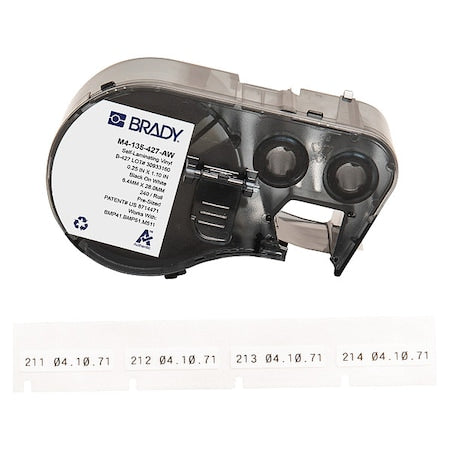 Wraparound Label, White, Vinyl, 1/4 in W