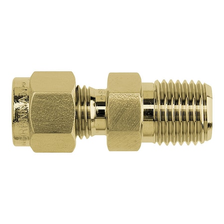 Strt, Brass, Tube 3/8 in, MNPT 1/2 in