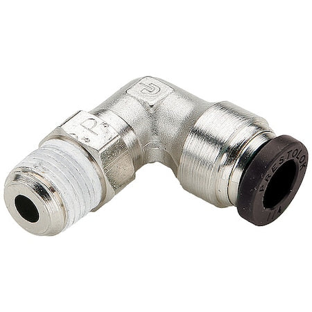 Push-to-Connect Swivel Elbow, Brass, Silver