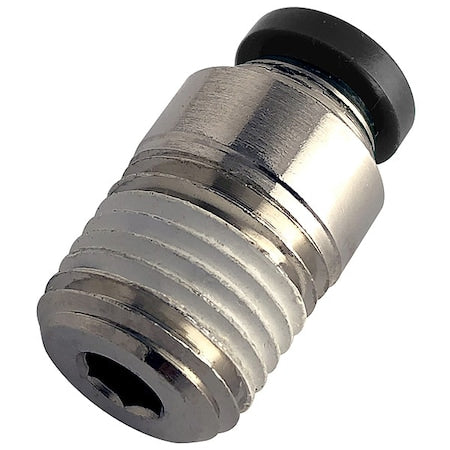 Push-to-Connect Fitting, Brass, Silver