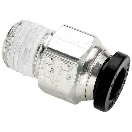 Push-to-Connect Fitting, Brass, Silver