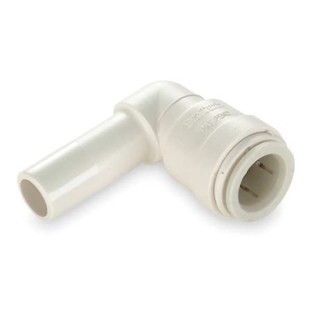 Push-Fit Elbow Fitting, 1/2 in Tube Size, Polysulfone, White