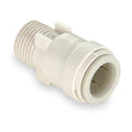 Push-Fit Adapter Fitting, 1/2 in Tube Size, Polysulfone, White