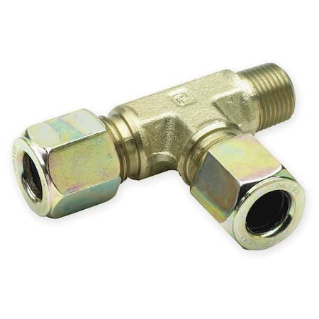 Tee,Steel,Comp5/16",MNPT1/8",5/16",NPTF
